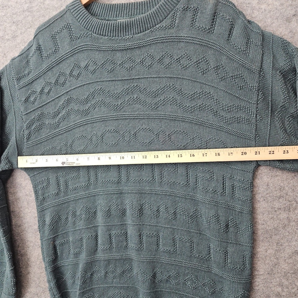 Windsor Shirt Company Men's Green Sweater‎ Size M 100% Cotton Geometric Textured - Picture 6 of 9